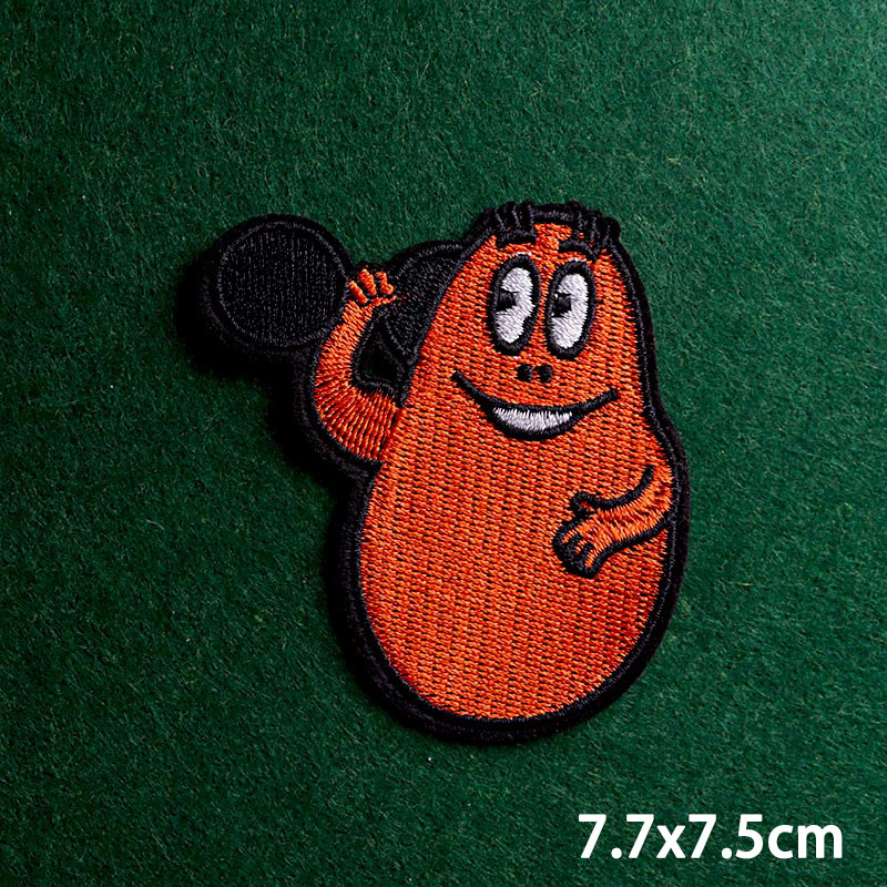 Barbapapa 'Barbabravo | Lifting Dumbbell' Embroidered Patch