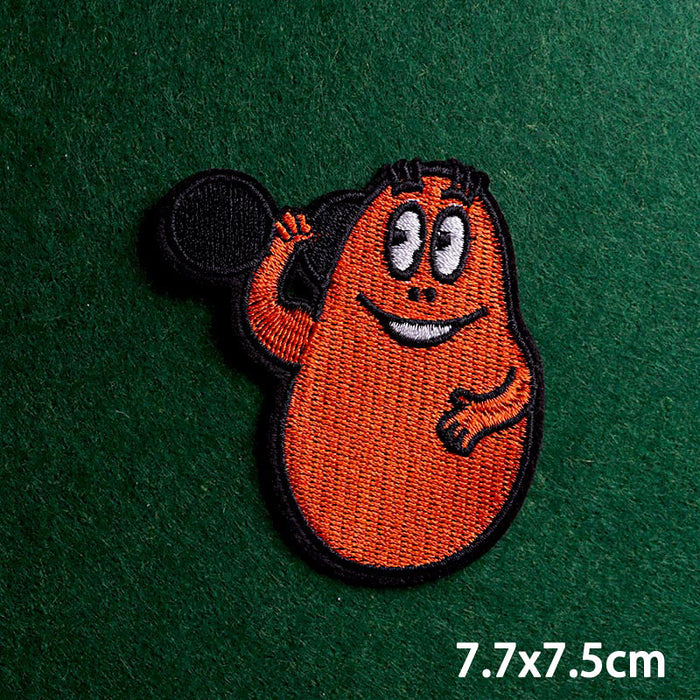 Barbapapa 'Barbabravo | Lifting Dumbbell' Embroidered Patch
