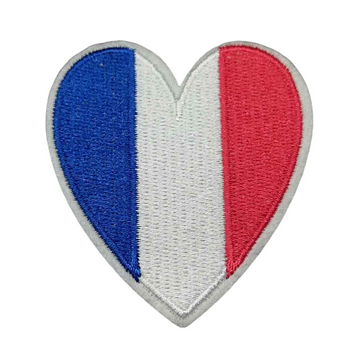 Heart Shaped 'France Flag' Embroidered Patch