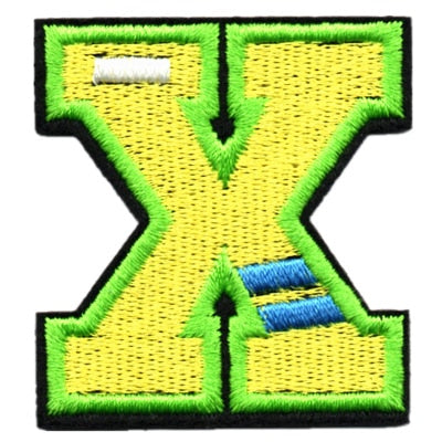 Letter X 'Blue Stripes' Embroidered Velcro Patch