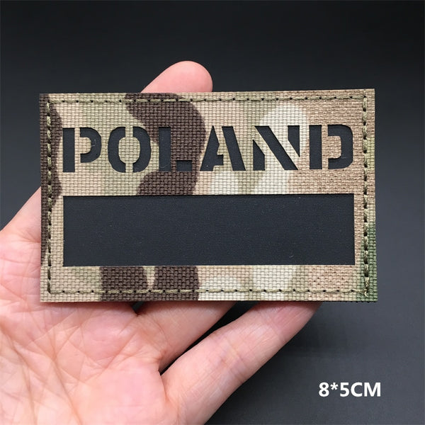 Military Tactical 'Poland Flag | Reflective' Embroidered Velcro Patch