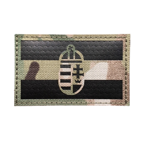 Military Tactical 'Hungary Flag | Reflective' Embroidered Velcro Patch