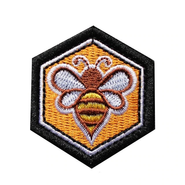 Honey Bee 'Hive' Embroidered Velcro Patch