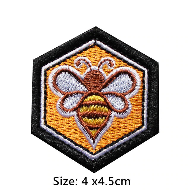 Honey Bee 'Hive' Embroidered Velcro Patch