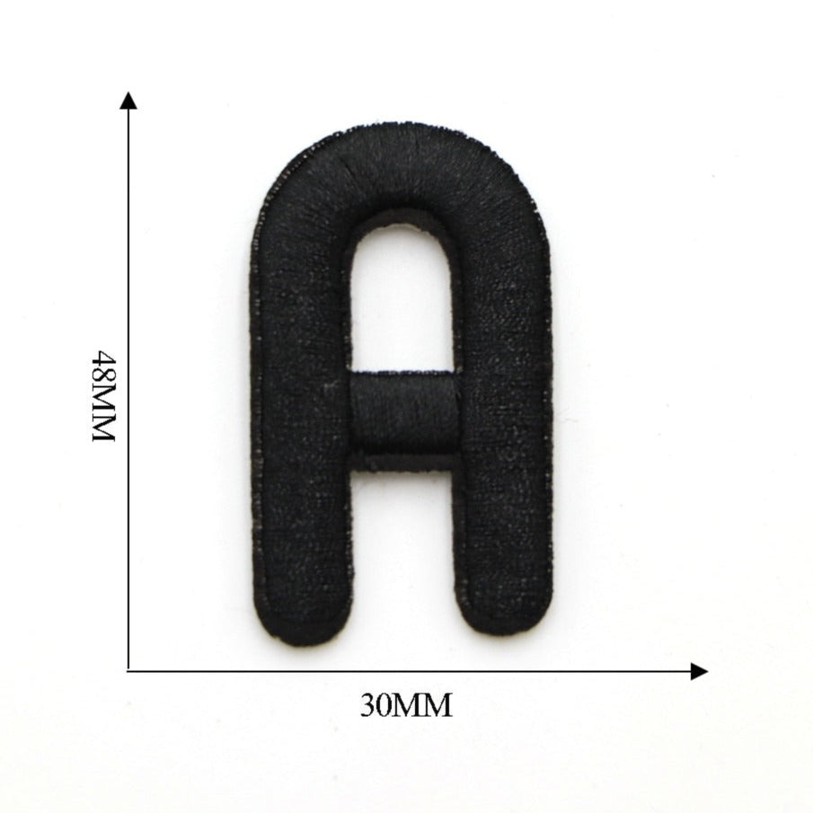 Letter A 'Black' Embroidered Patch
