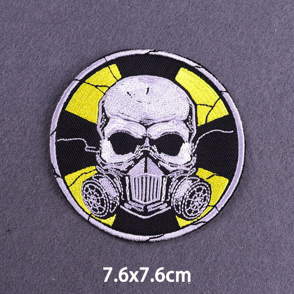 Hazard Symbol 'Skull In Gas Mask' Embroidered Patch