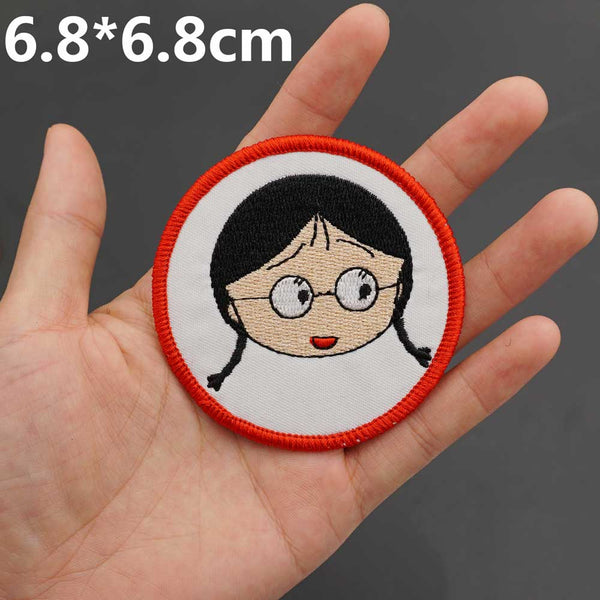 Chibi Maruko-chan 'Tamae Honami | Head | Round' Embroidered Patch