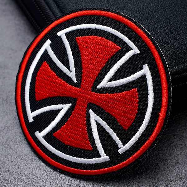 Cross 'Red And White' Embroidered Patch