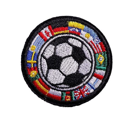 Soccer Ball 'World Flags Circle' Embroidered Patch