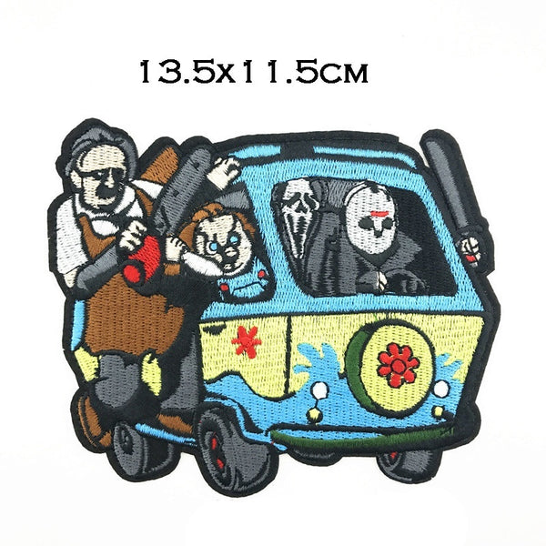 Classic Horror Killers on Mystery Machine Van '2.0' Embroidered Patch