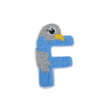 Cute Animal 'Letter F | Flamingo' Embroidered Patch