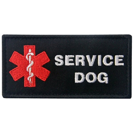 Service Dog 'Star Of Life Logo' Embroidered Velcro Patch