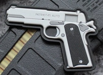 Military Tactical 'M1911 Pistol Gun' PVC Rubber Velcro Patch