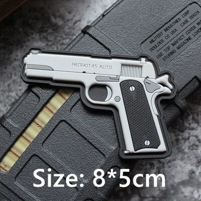 Military Tactical 'M1911 Pistol Gun' PVC Rubber Velcro Patch