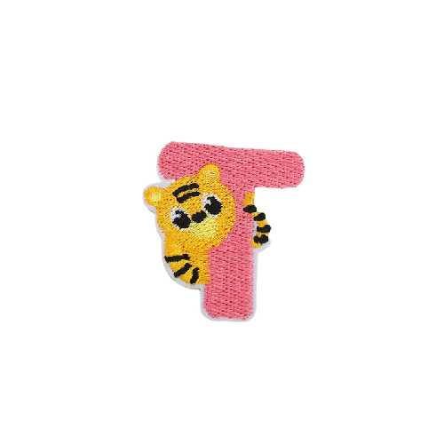 Cute Animal 'Letter T | Tiger' Embroidered Patch