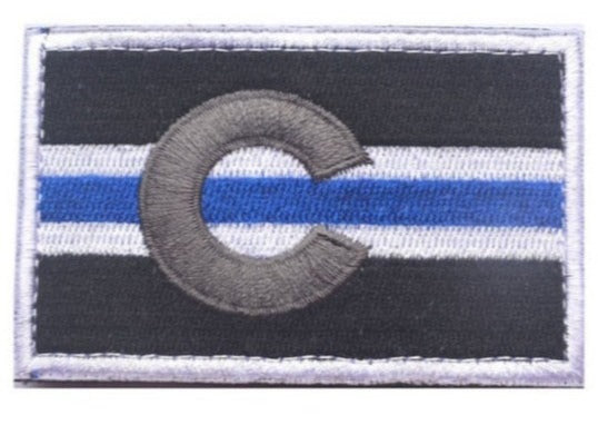 Colorado Flag 'Blue Line' Embroidered Velcro Patch