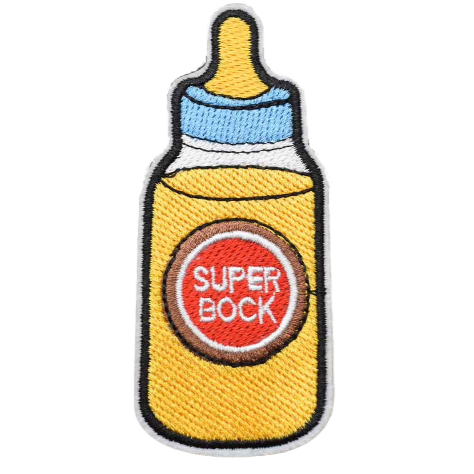 Funny 'Super Bock | Baby's Feeding Bottle' Embroidered Patch