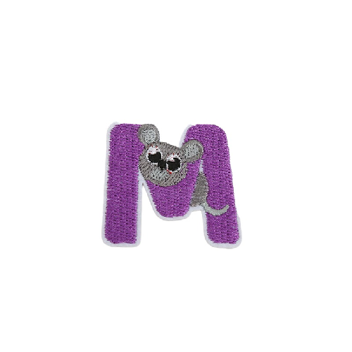 Cute Animal 'Letter M | Mouse' Embroidered Patch
