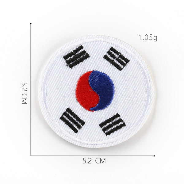 Small Round Flag 'Korea' Embroidered Patch