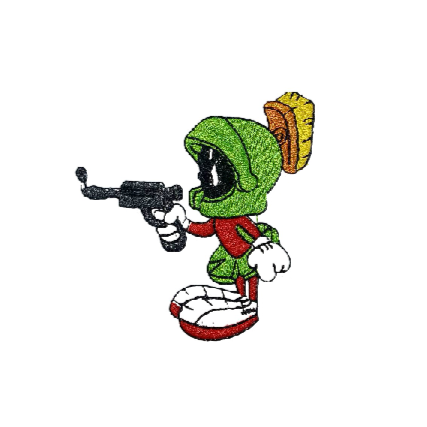 Looney Tunes 3" 'Marvin the Martian | Pointing Gun' Embroidered Patch Set