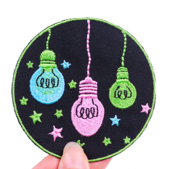 Cute 'Bulbs and Stars' Embroidered Patch