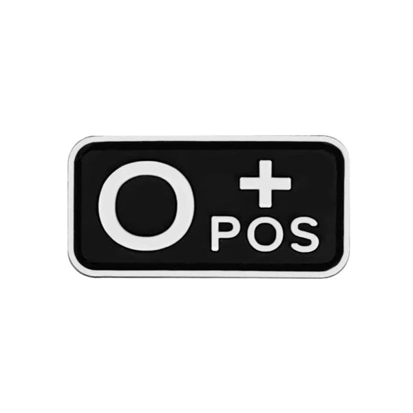 Blood Type 'O Positive' PVC Rubber Velcro Patch