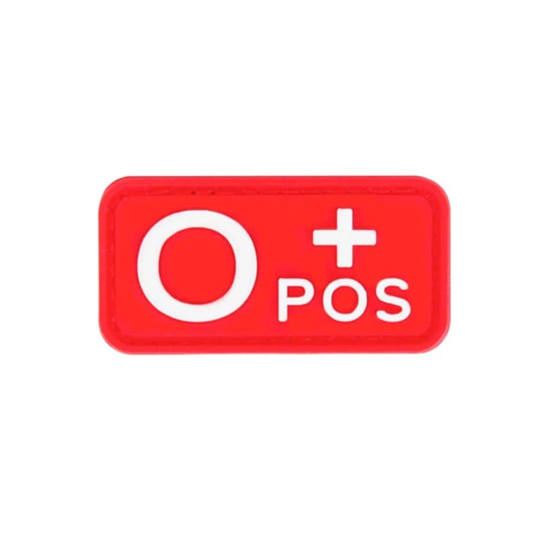 Blood Type 'O Positive' PVC Rubber Velcro Patch