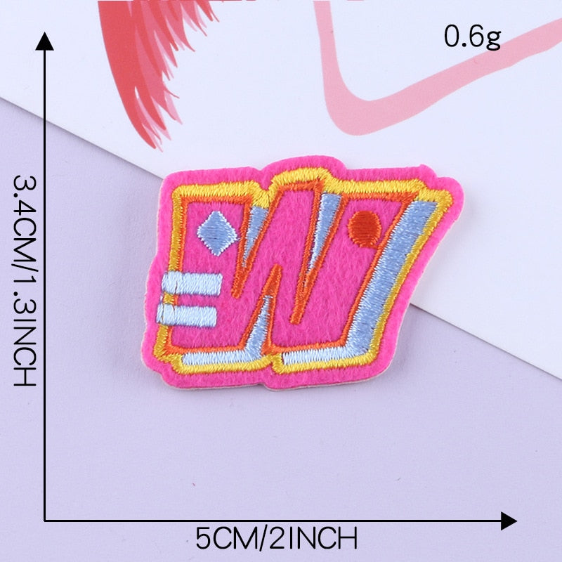 Cute Letter W 'Colorful' Embroidered Patch