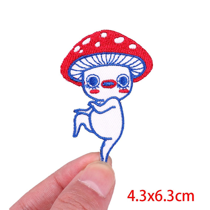 Cute 'Dancing Mushroom' Embroidered Patch