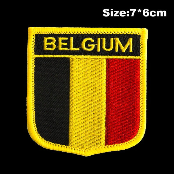 Belgium Flag Embroidered Velcro Patch