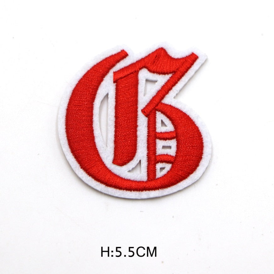 Gothic Font 'Letter G' Embroidered Patch