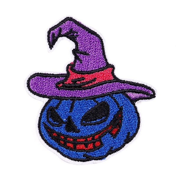 Halloween 'Blue Pumpkin | Hat' Embroidered Patch