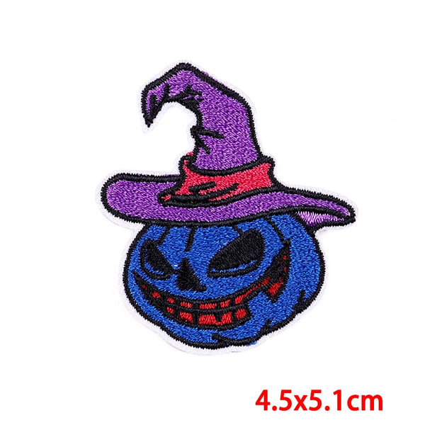 Halloween 'Blue Pumpkin | Hat' Embroidered Patch