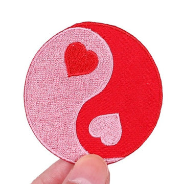 Cute 'Yin And Yang | Hearts' Embroidered Patch