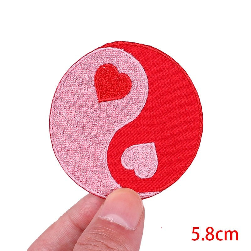 Cute 'Yin And Yang | Hearts' Embroidered Patch