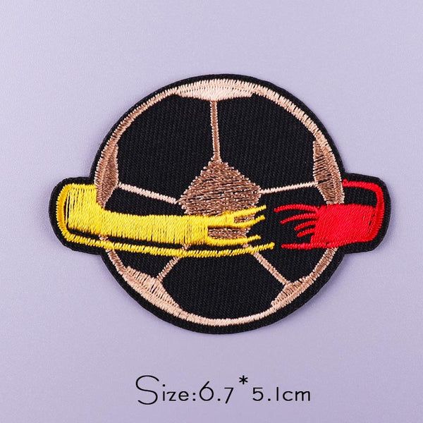 Soccer Ball 'Dual Ring Scarf' Embroidered Patch