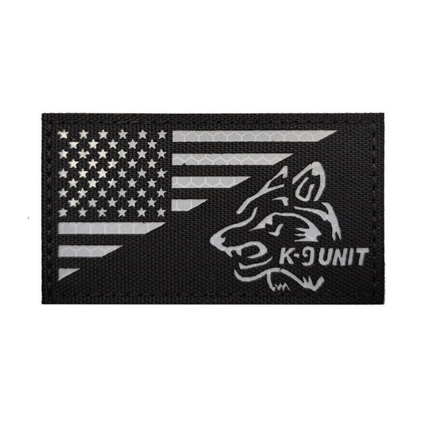 American Flag 'K-9 Unit | Reflective' Embroidered Velcro Patch