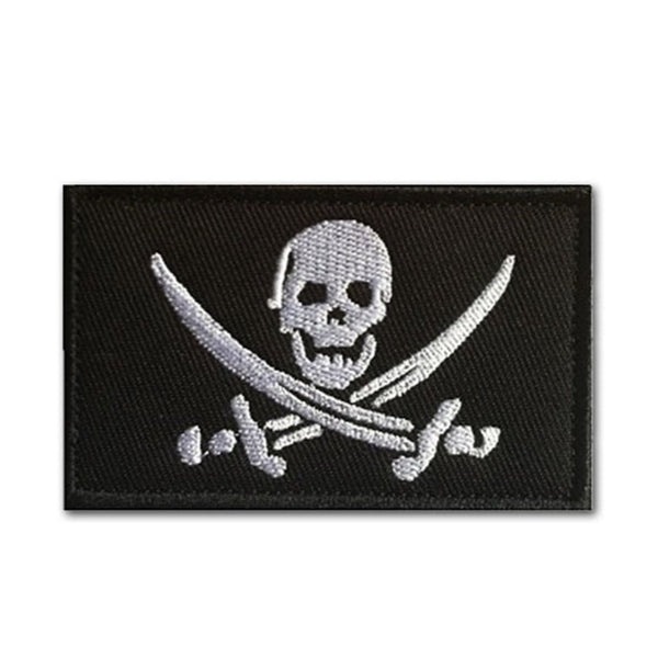 Pirate Skull Embroidered Velcro Patch