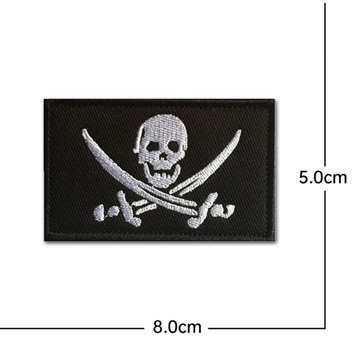 Pirate Skull Embroidered Velcro Patch