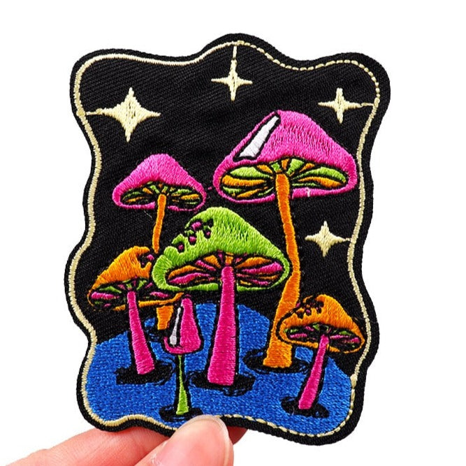 Sparkling Mushrooms Embroidered Patch