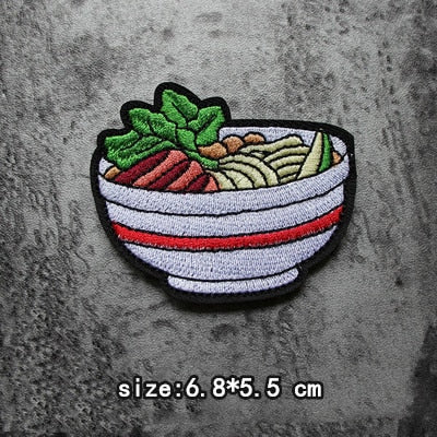 Food 'Ramen Noodle Bowl' Embroidered Velcro Patch