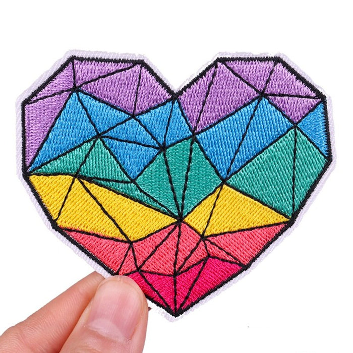 LGBTQ 'Geometric Heart' Embroidered Patch