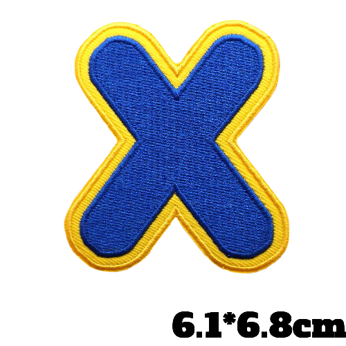 Big Letter X 'Yellow and Blue' Embroidered Patch