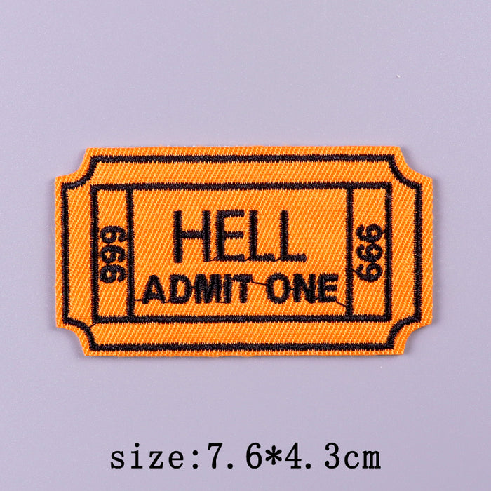 Ticket 'H*** Admit One | 999' Embroidered Patch