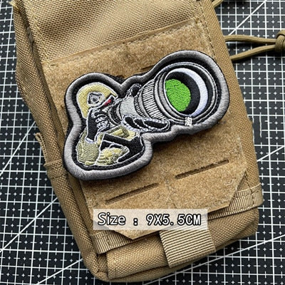 Cool 'Soldier Holding A Superzoom Camera' Embroidered Velcro Patch