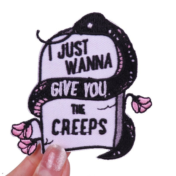 Halloween 'I Just Wanna Give You The Creeps | Snake' Embroidered Patch