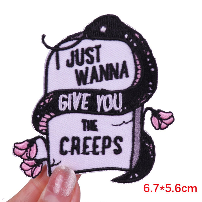 Halloween 'I Just Wanna Give You The Creeps | Snake' Embroidered Patch