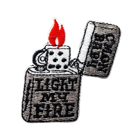 Lighter 'C'mon Baby Light My Fire' Embroidered Patch