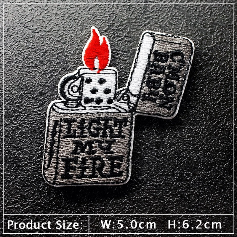 Lighter 'C'mon Baby Light My Fire' Embroidered Patch
