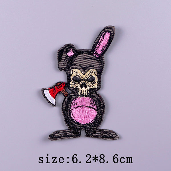 Skull 'Halloween Rabbit Costume' Embroidered Patch